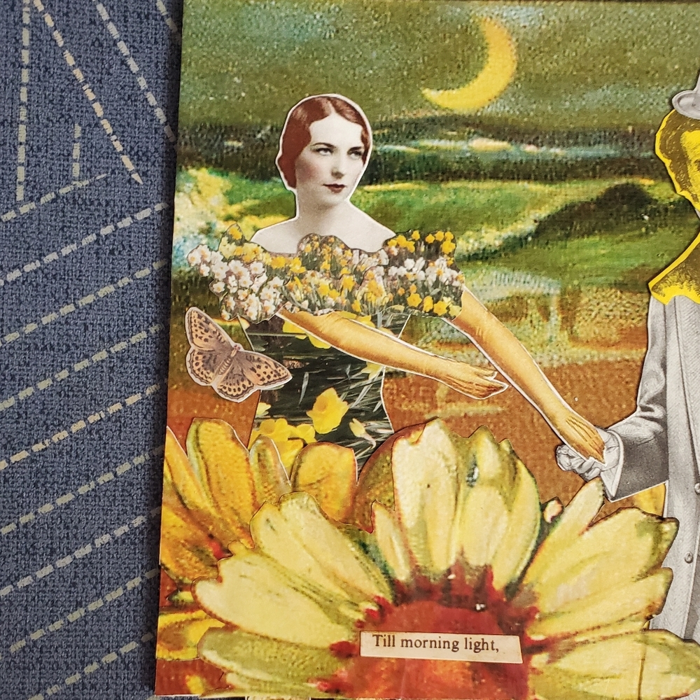 🙏 HAND CRAFTED Magnet collage art vintage floral - Picture 2 of 8